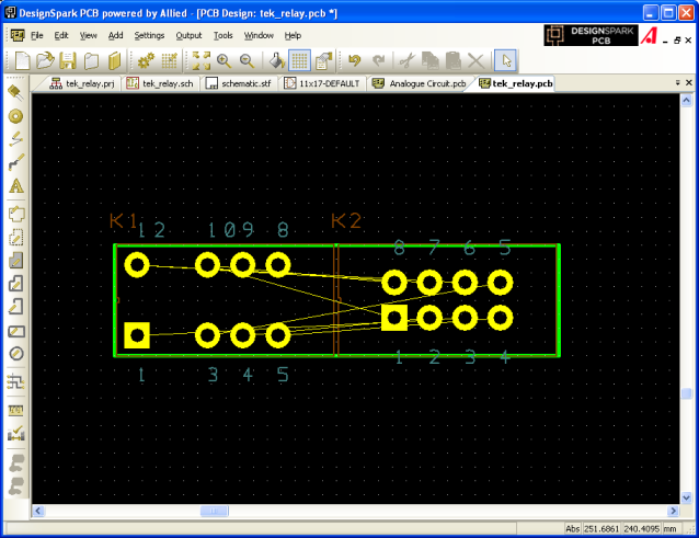 Closeup relay PCB