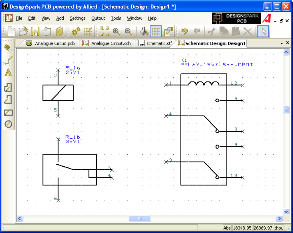 Designspark relay symbol